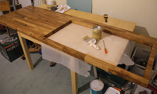 Peinture pour plan de travail cuisine en bois