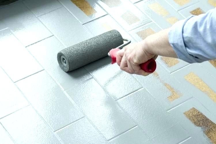 Peinture sol cuisine sur carrelage