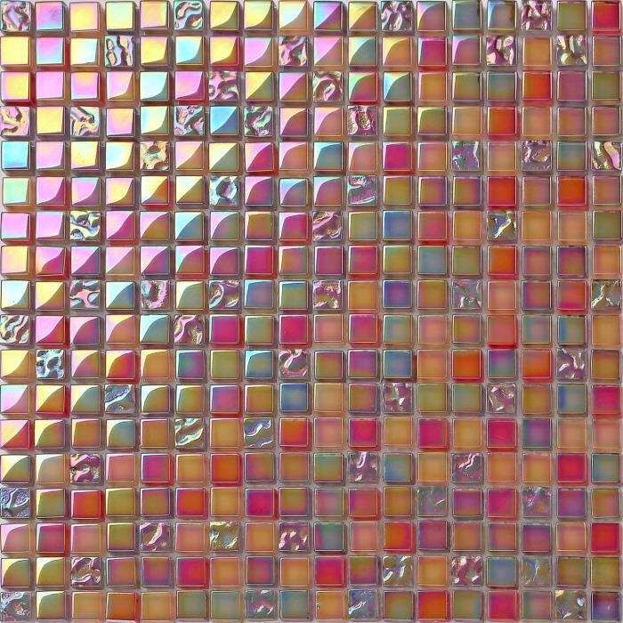 Carrelage mosaique rouge orange