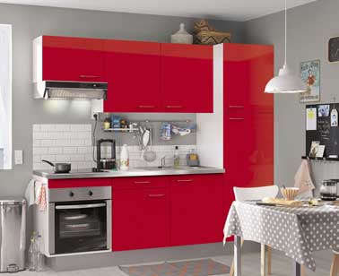 Modele de cuisine aménagée rouge