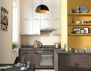 Plan de petite cuisine en angle
