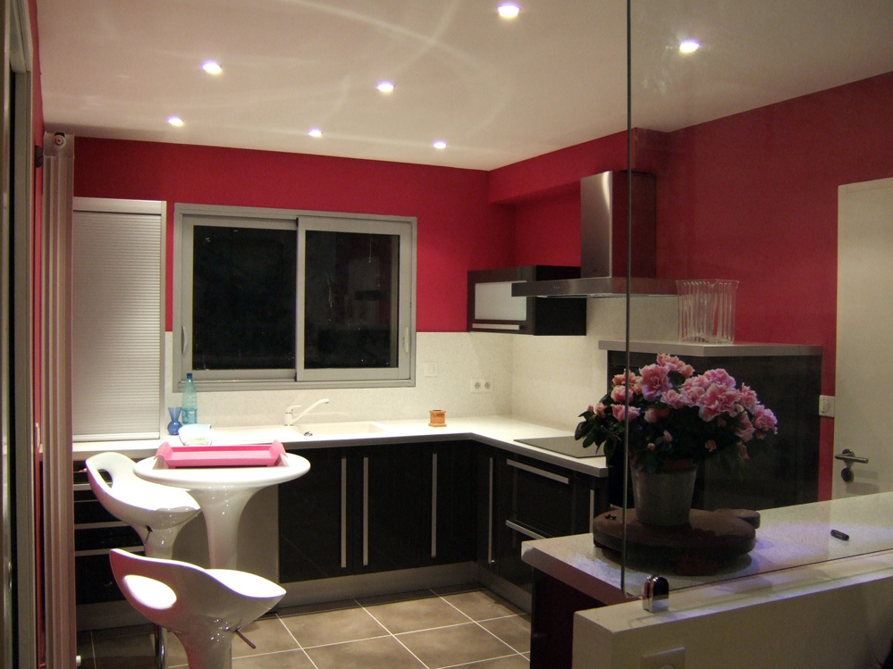 Couleur mur cuisine noir et blanc
