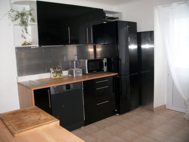 Deco cuisine noire et beige