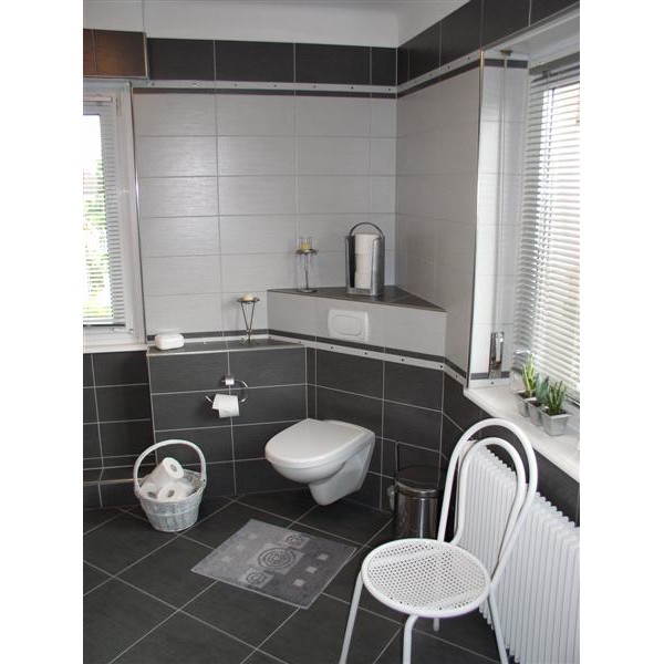 Carrelage salle de bain gris et noir