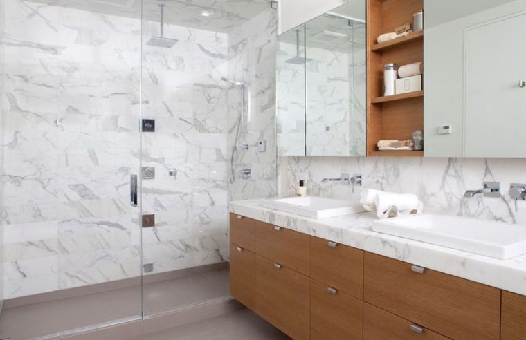 Decorer carrelage blanc salle de bain