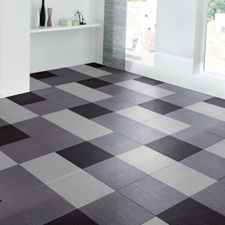 Dalle vinyle a clipser imitation carrelage