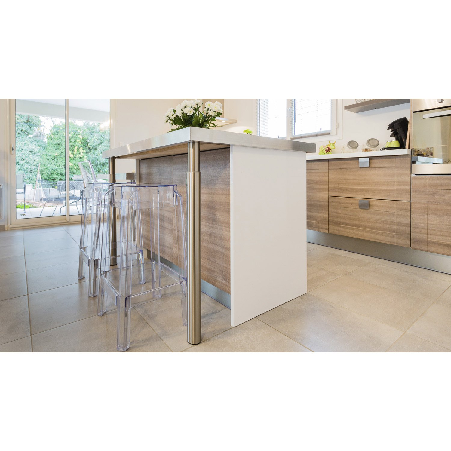 Meuble de cuisine plan de travail inox