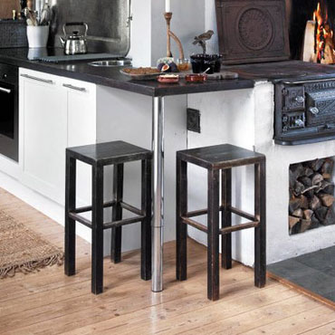 Pied inox pour plan de travail cuisine