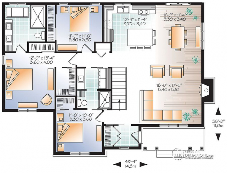 Plan maison avec grande cuisine