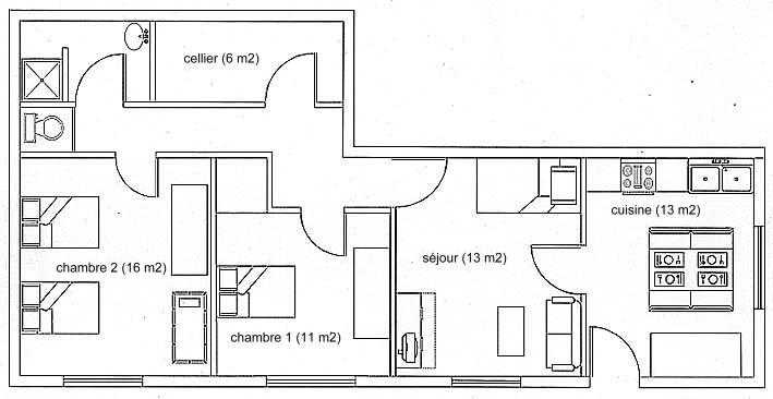 Plan cuisine et cellier