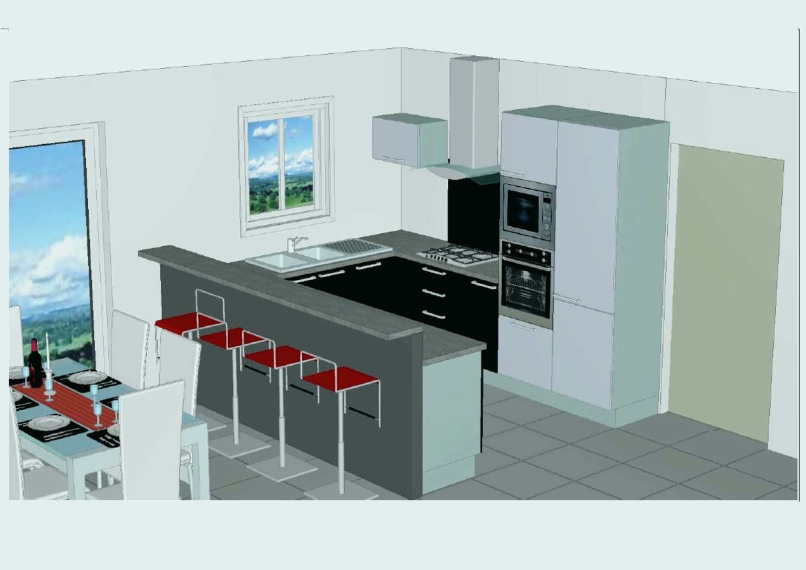 Plan petite cuisine 3d