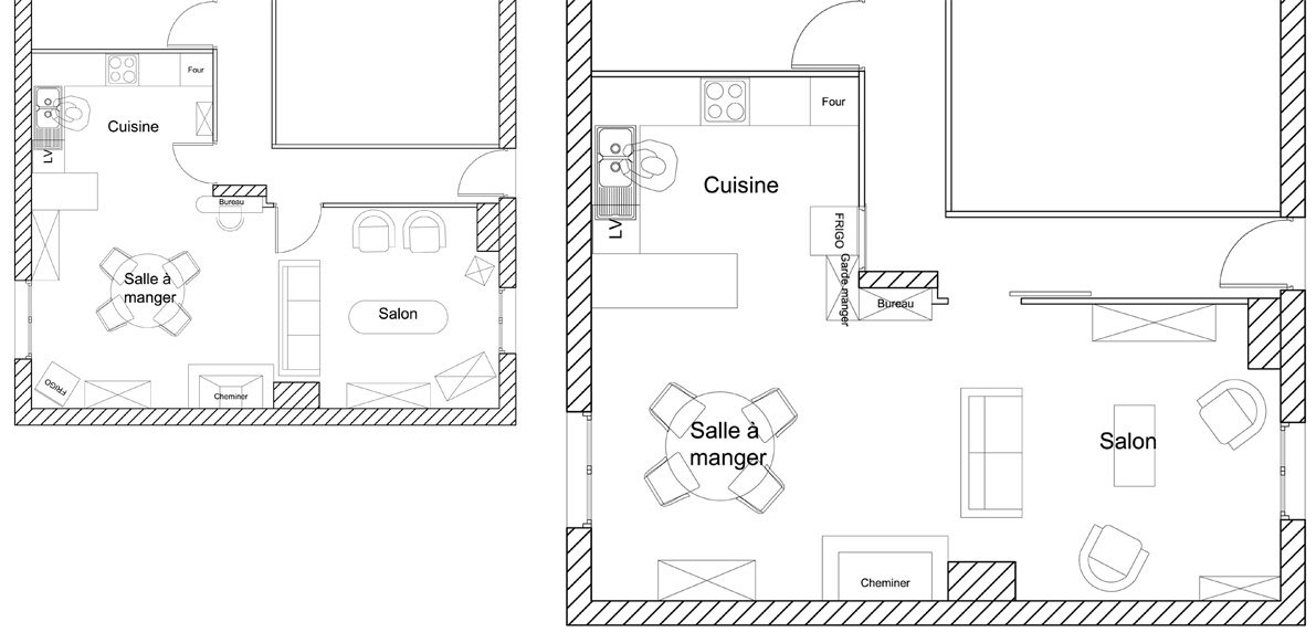 Plan cuisine salon salle à manger