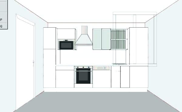 Plan cuisine aménagée 9m2