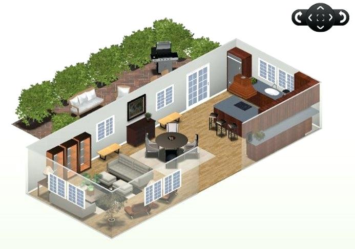 Plan cuisine ouverte sejour