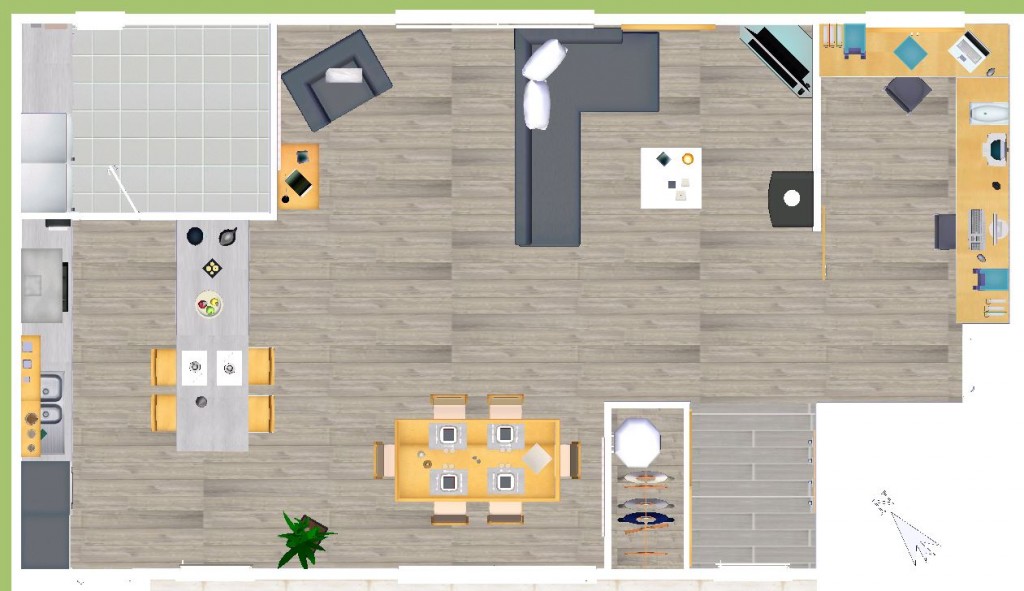 Plan 3d cuisine salon