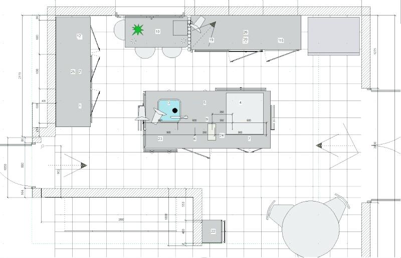 Plan de cuisine professionnelle pour restaurant