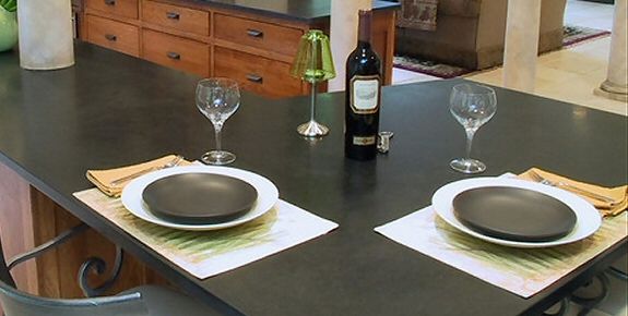 Plan de travail cuisine sur mesure pierre