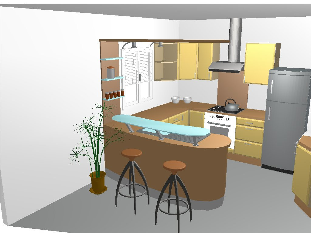 Plan cuisine americaine bar