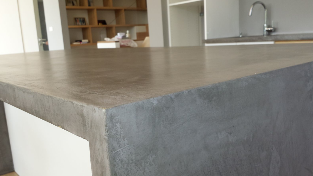 Plan de travail en beton cire pour cuisine
