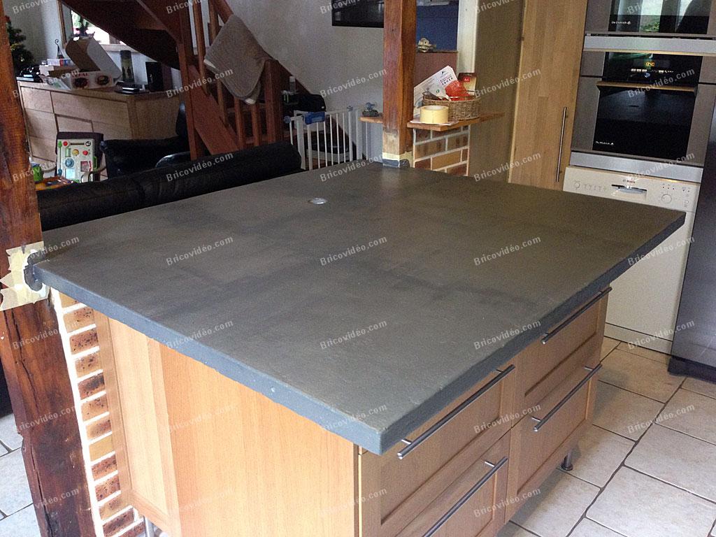 Realisation plan de travail cuisine en beton