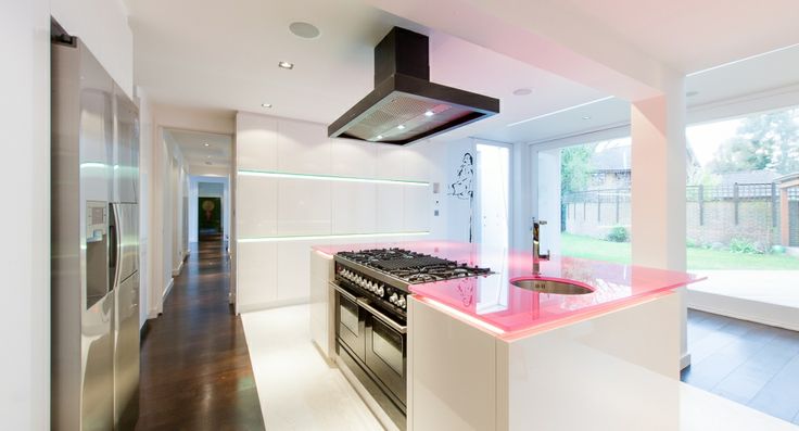 Plan travail cuisine rose