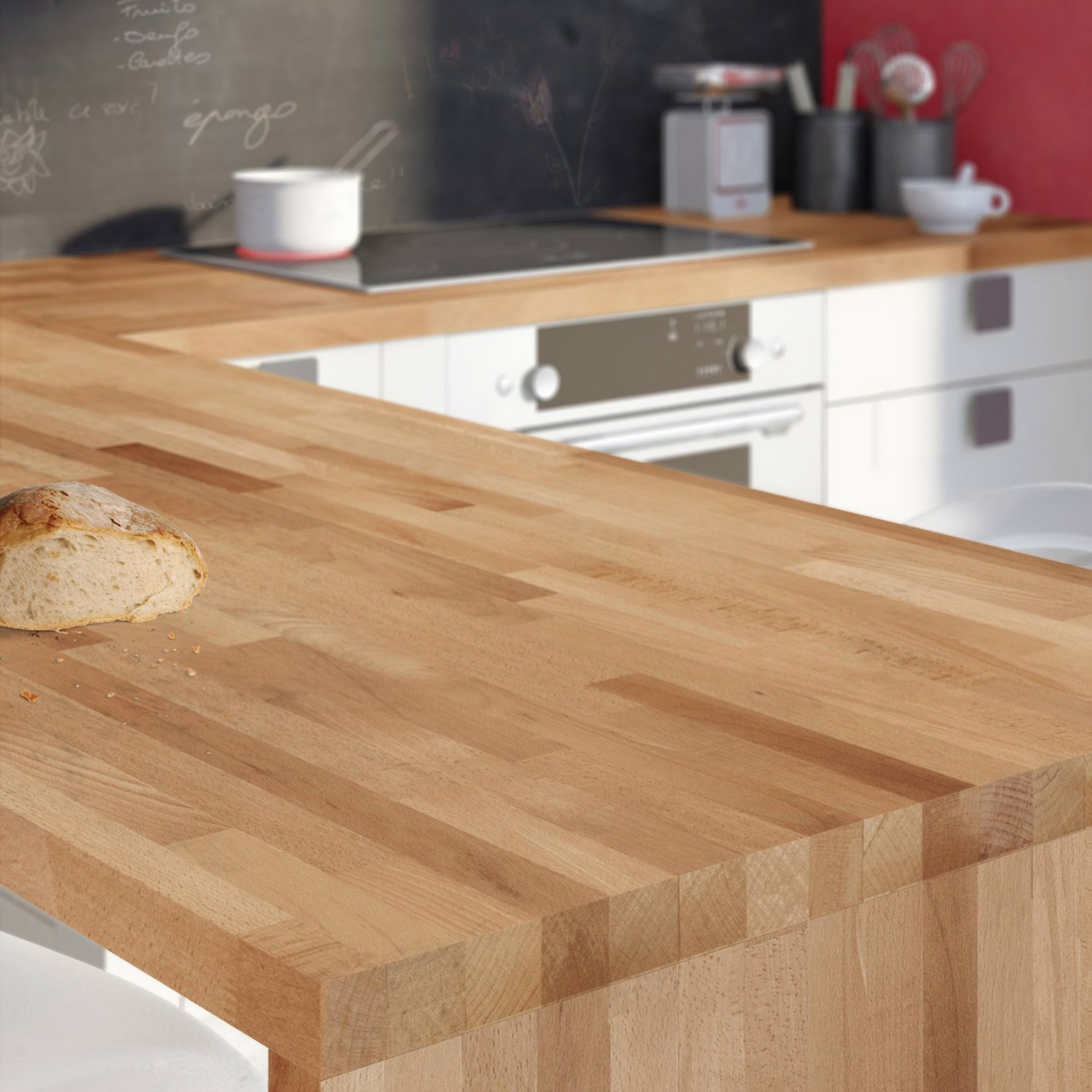 Plan de travail cuisine bambou massif