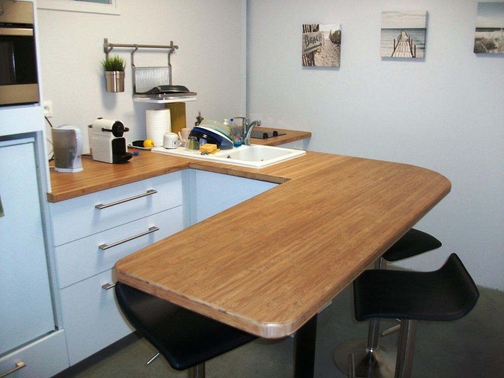 Plan travail cuisine hetre massif