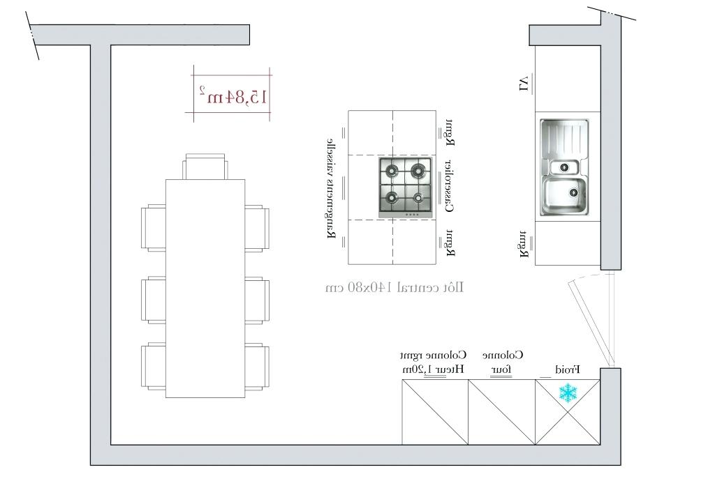 Dimension plan de travail central cuisine