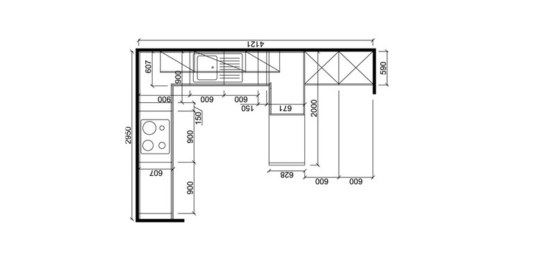 Plan implantation de cuisine
