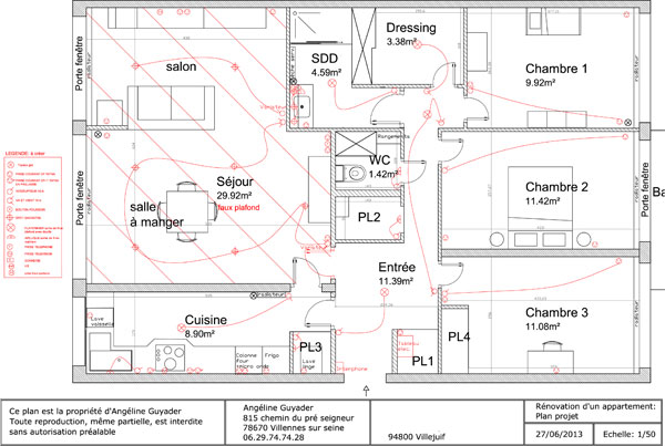 Plan technique pour cuisine