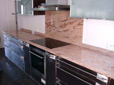 Plan travail cuisine rose