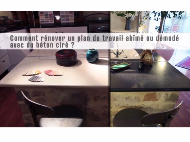 Rénovation plan travail cuisine béton ciré
