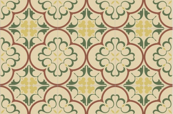 Carrelage imitation carreaux de ciment vert