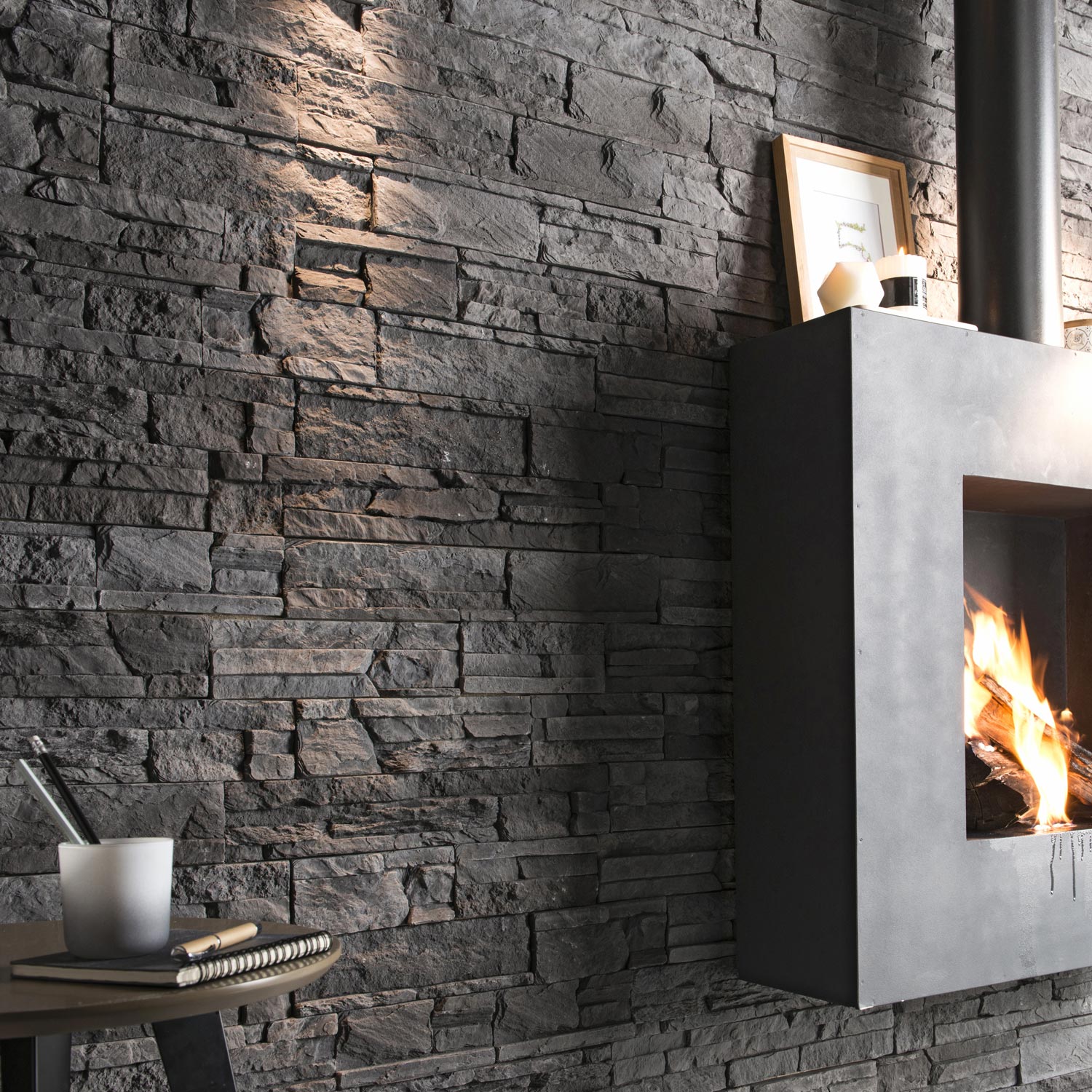 Carrelage mural briquette anthracite