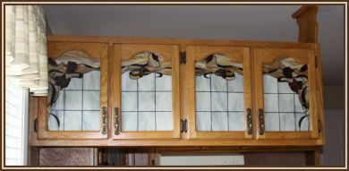 Porte armoire cuisine vitrail