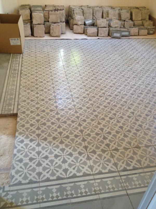 Pose carrelage carreau de ciment