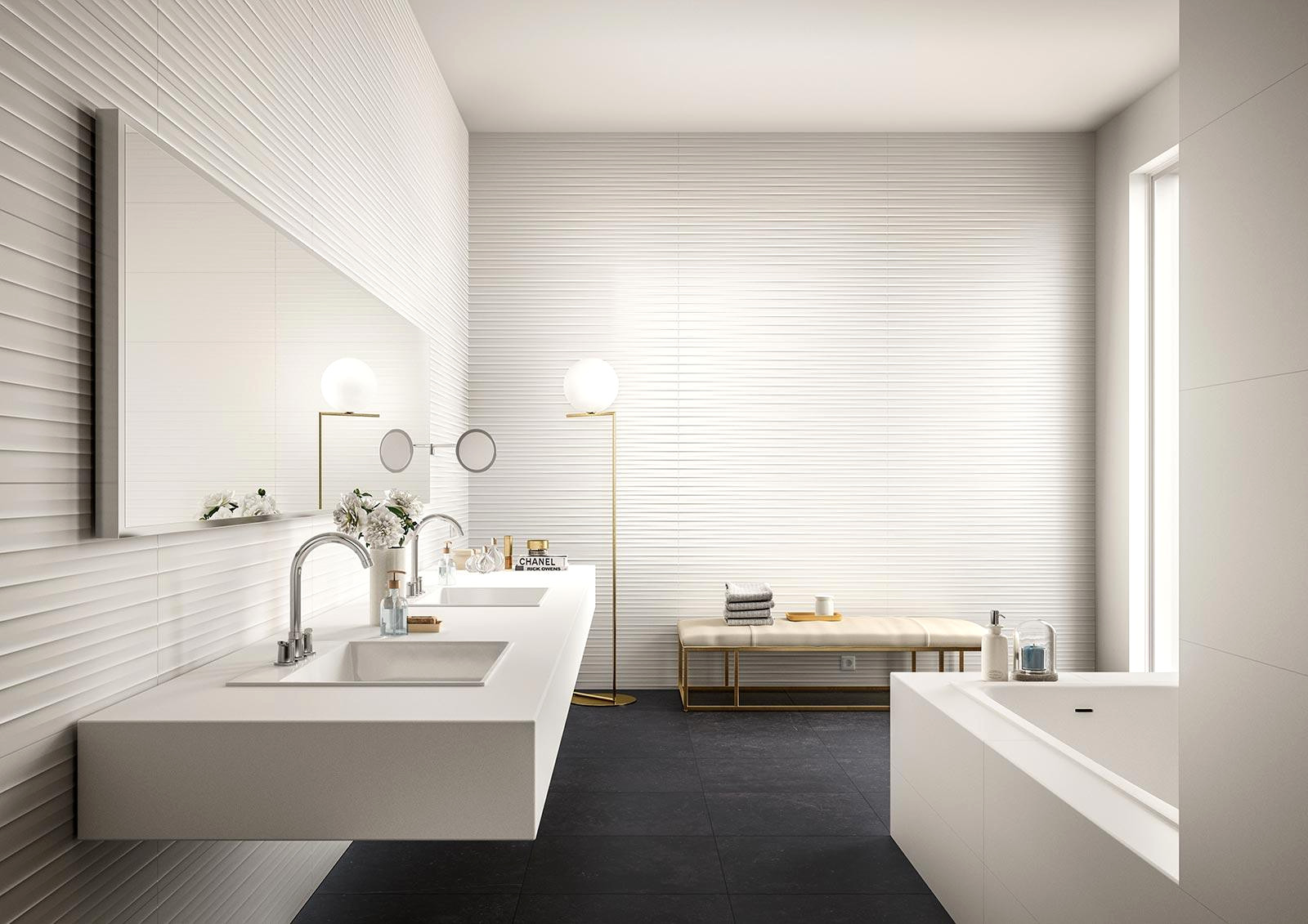 Carrelage blanc piscine