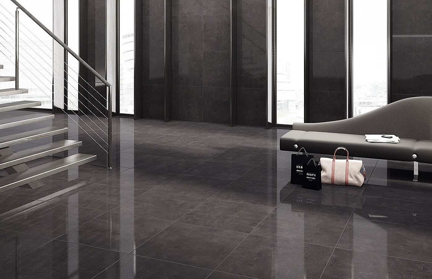 Carrelage brillant lisse