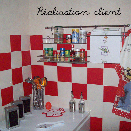 Carrelage rouge brillant pas cher