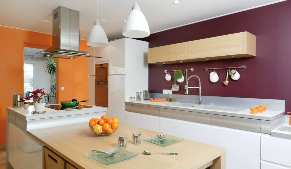 Couleur mur cuisine orange
