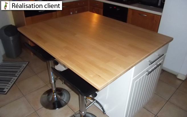 Plan de travail cuisine pour ilot central