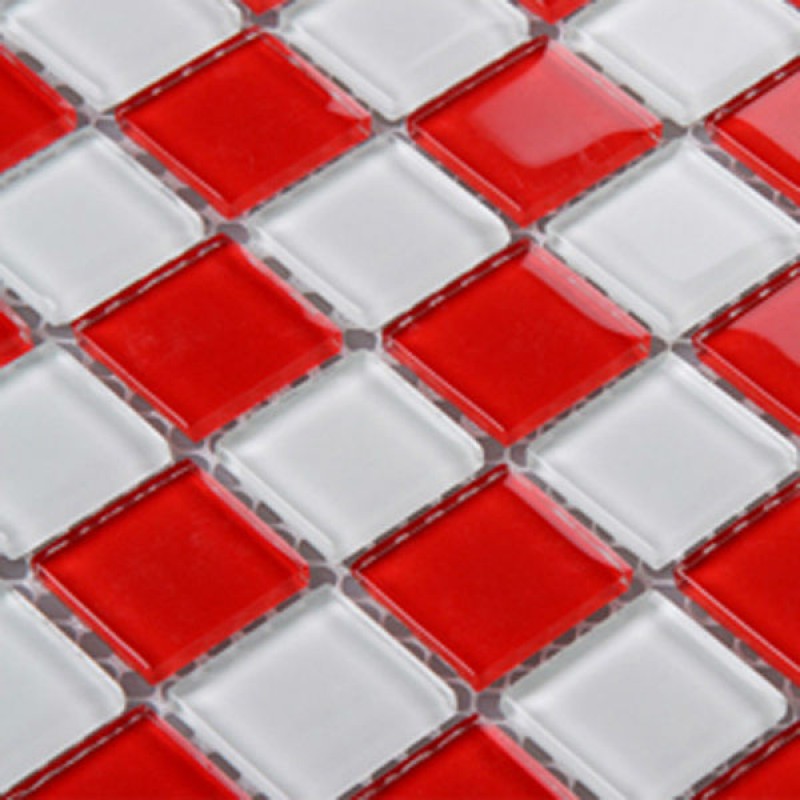 Carrelage mosaique rouge et blanc