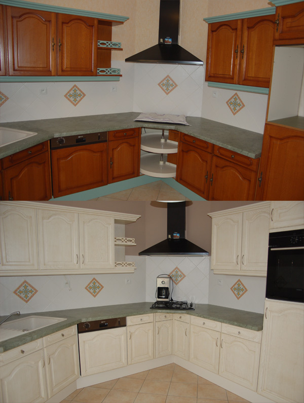 Photo de cuisine en bois peinte