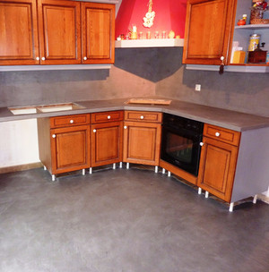 Renover plan de travail cuisine en beton