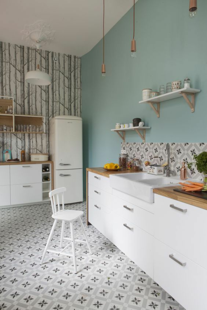 Carrelage gris motif