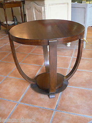 Table basse ronde acajou