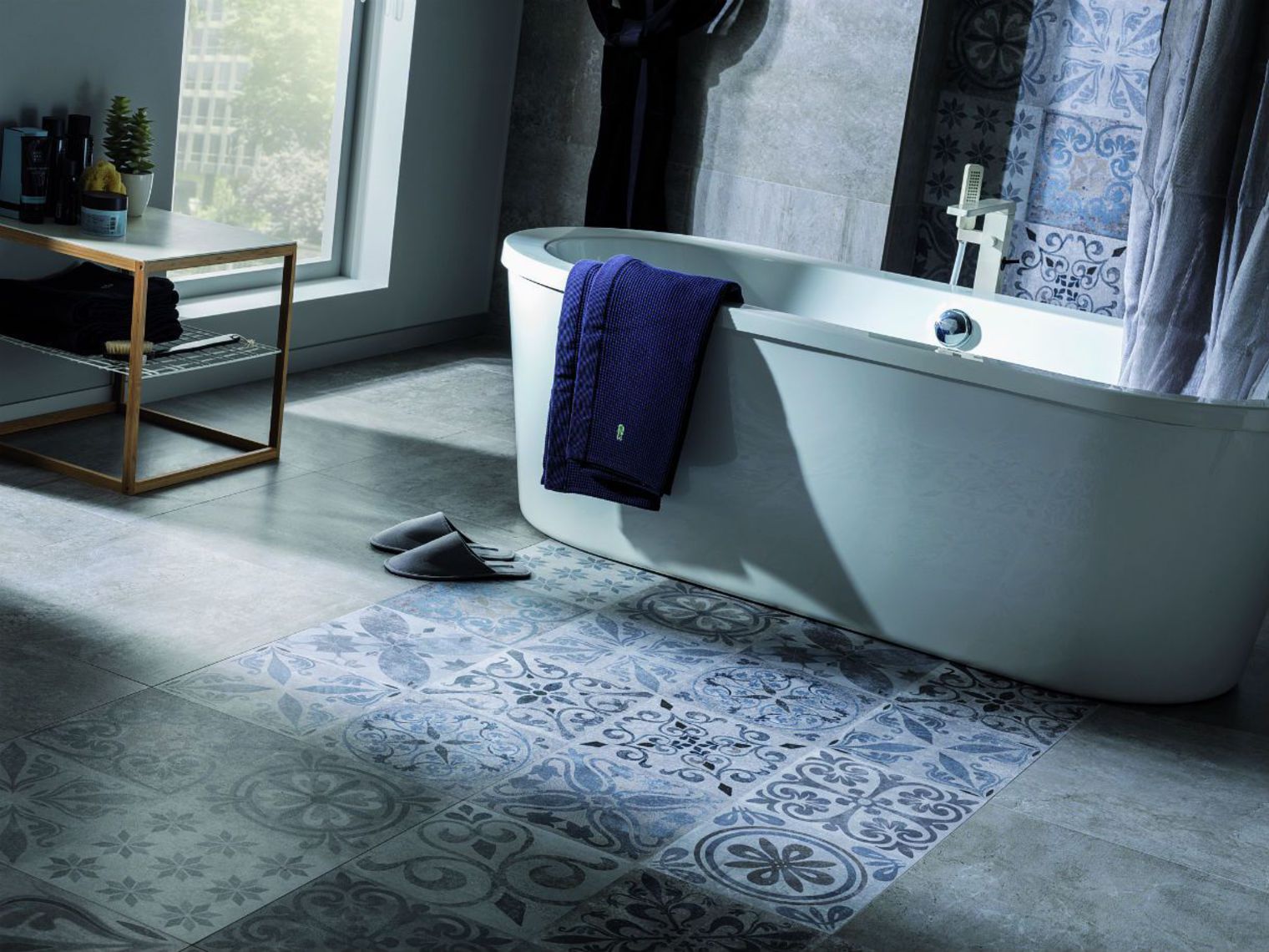 Joint carrelage bleu ciel