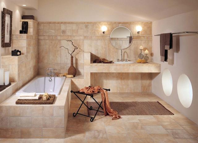 Carrelage beige miroir