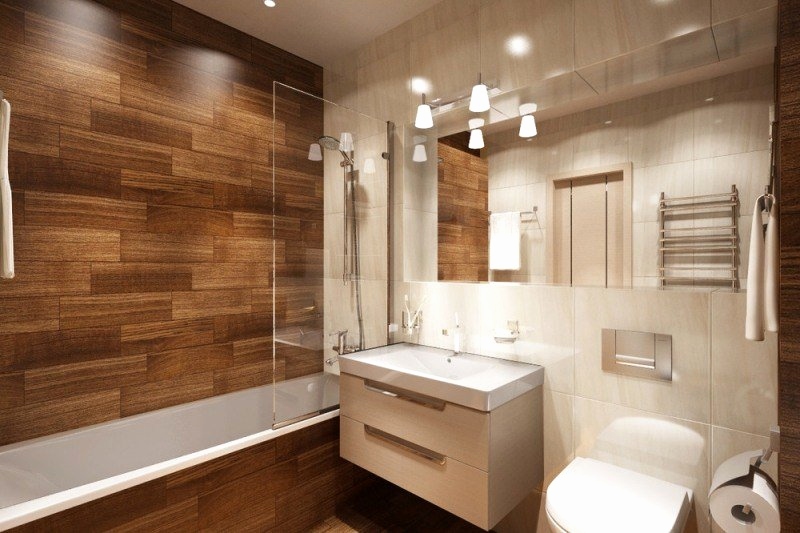 Carrelage imitation bois mural salle de bain