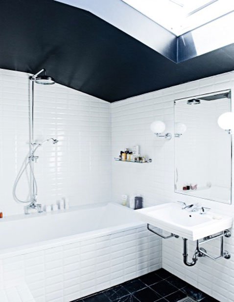 Carrelage mural salle de bain blanc brillant